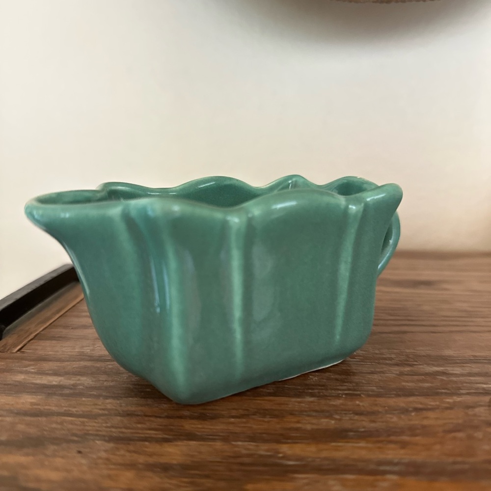 Vintage Camark Teal/Green Ceramic Creamer